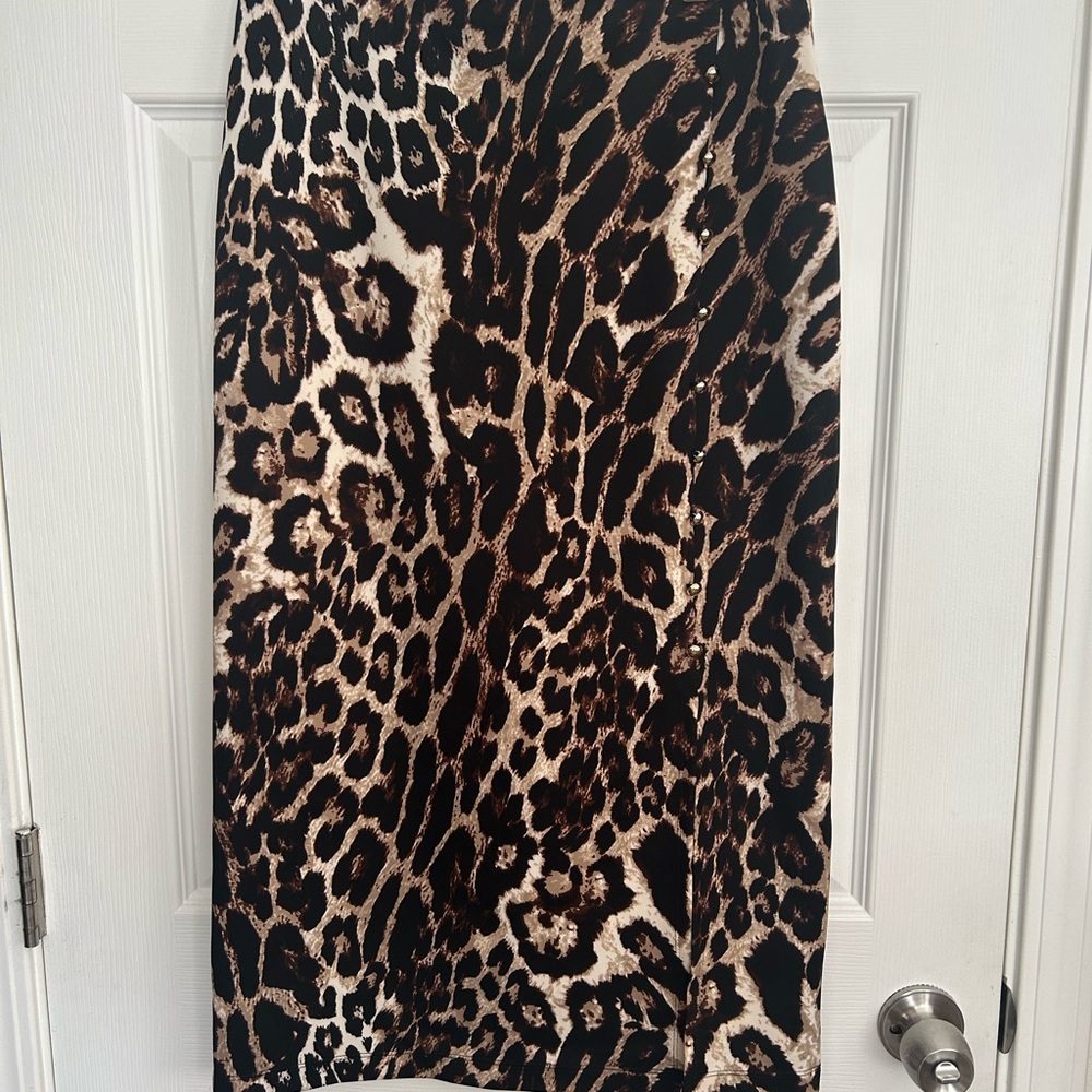 Leopard Print Midi Skirt